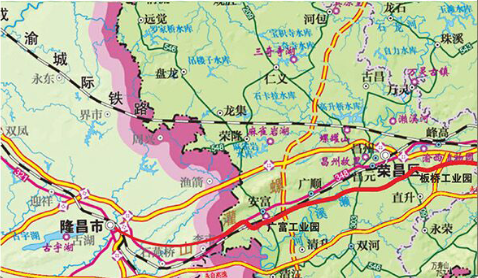 内江荣昌"双昌"产业大道规划建设布局图
